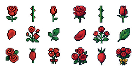 Pixel Flower Grid