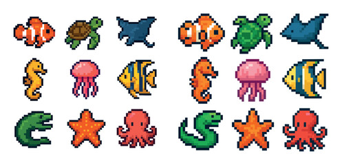 Obraz premium Marine Life Icons