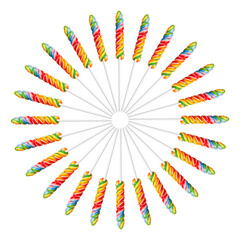 Colorful Spiral Lollipops Arranged in a Circle