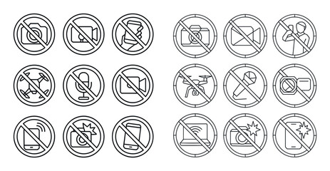 No Photography Icons