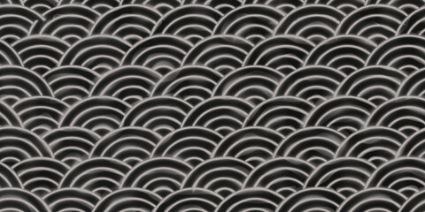 Black and White Japanese Porcelain Wave Pattern