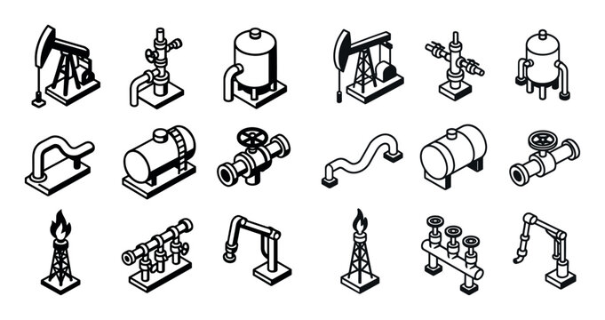 Oil Production Icons