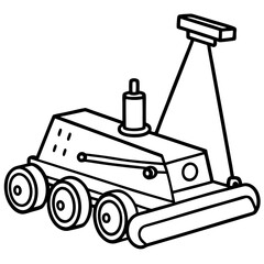 Modern Laser Land Leveler Vector Art