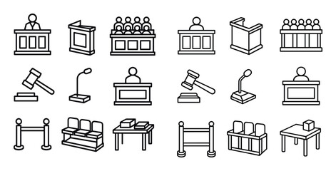 Courtroom Icons Grid