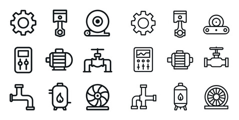Fototapeta premium Factory Line Icons