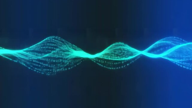 Abstract teal wave graphic