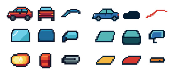 Pixel Sedan Icons