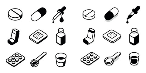 Isometric Medicine Icons