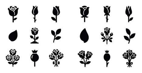 Black Rose Icon Grid