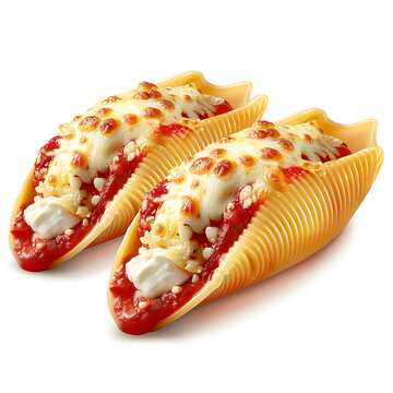 Stuffed Pasta Shells with Melted Cheese and Tomato Sauce