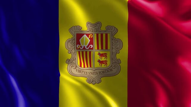 andorra flag is waving 3d animation national flag waving video loop animation flag wave footage