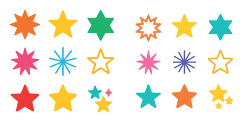 Fototapeta premium Colorful Star Icons Grid