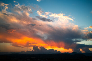 Peaceful evening sky with warm colors