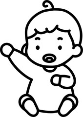 돌잡이 아기 흑백