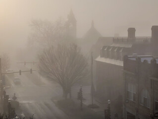 foggy morning in rock hill south carolina