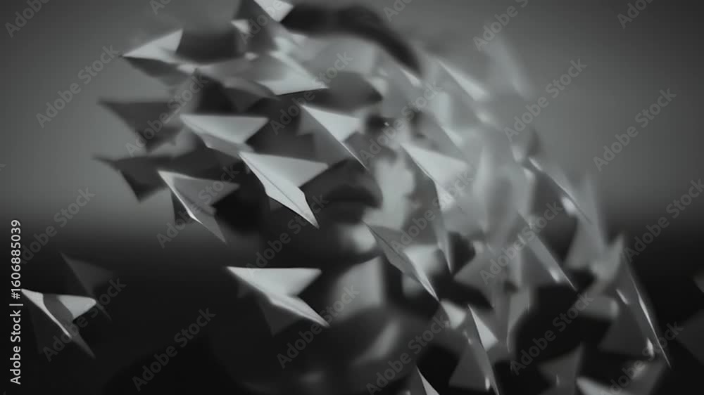 Poster creative expression through paper airplanes in a moody black and white setting exploring imagination