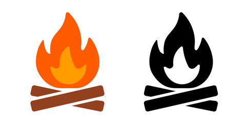 campfire icon. Fire icon set