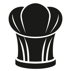 Classic black silhouette of a traditional chef s toque blanche hat symbolizing culinary expertise and professional cooking