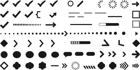 Collection of vector icons and symbols for ui design elements and graphic design projects resource pack