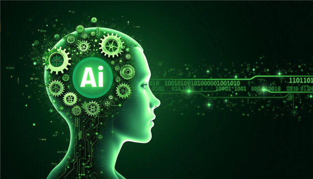 AI Brain on Circuit Board: Futuristic Representation of Artificial Intelligence