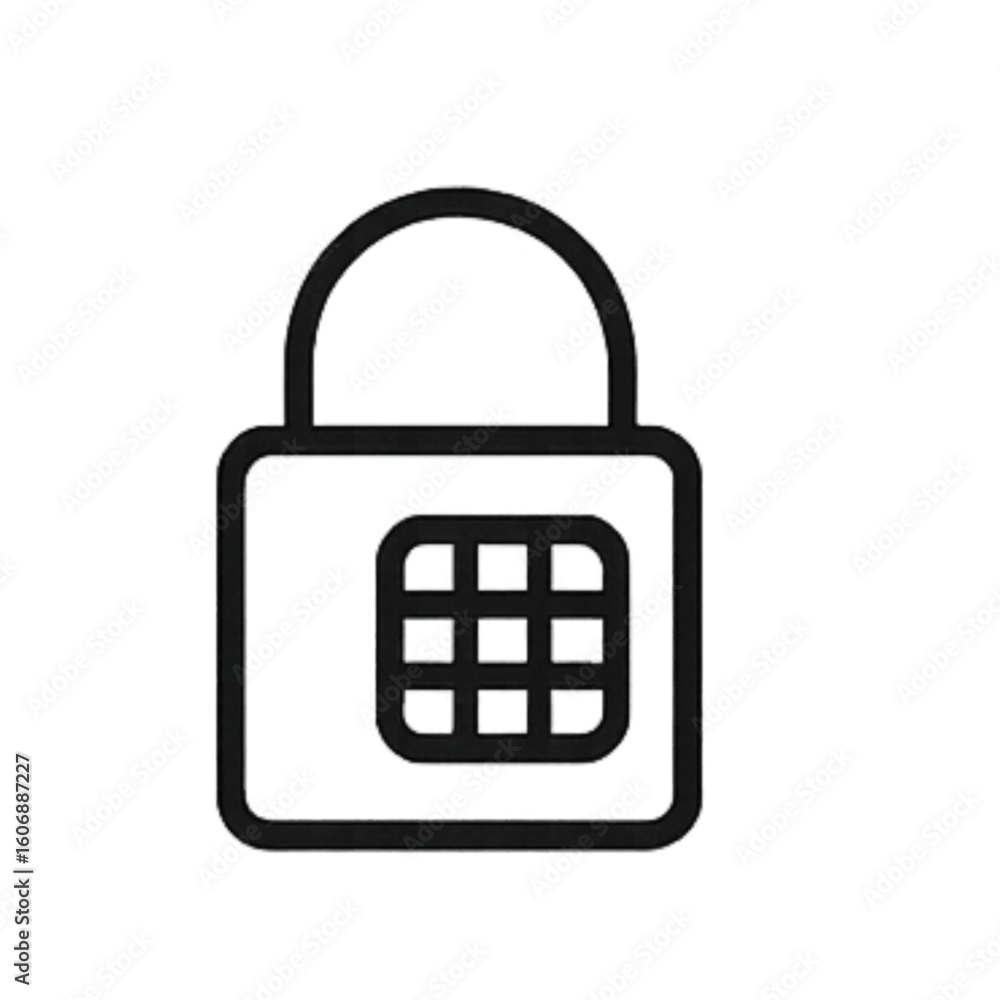 Poster secure your data with a modern lock icon, perfect for cybersecurity, privacy, and data protection pr