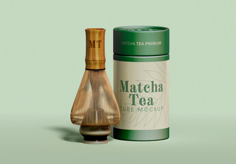 Matcha Tea Tube Mockup