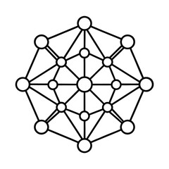 Abstract 3D sphere molecule networking connection symbolizing social network structure