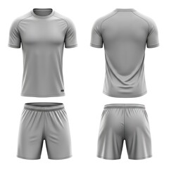 Blank silver Jersey Mockup for Football, Soccer, Badminton Basketball, Volleyball