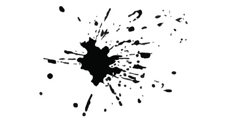 splashed isolated on white background. Set of blood stains	
