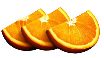 Vibrant orange fruit slices on black, healthy food, cut out transparent