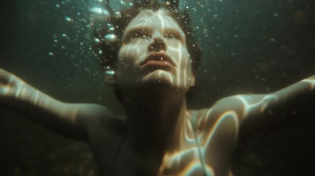 Exploring the beauty of underwater life in a serene aquatic environment during golden hour