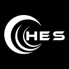 HES letter design. HES letter technology logo design on a Black background. HES Monogram logo design for an entrepreneur and business	