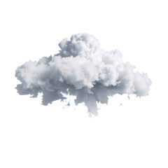 A large, dense white cloud with billowing formations and intricate texture, resembling a cumulus or explosion-shaped cloud.