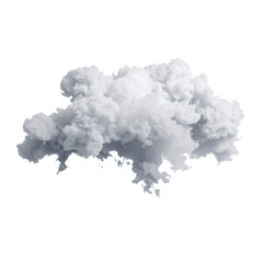 Fototapeta premium A large, dense, billowing white cloud with intricate textures and varying shades of gray, resembling a cumulonimbus or explosion-like formation.