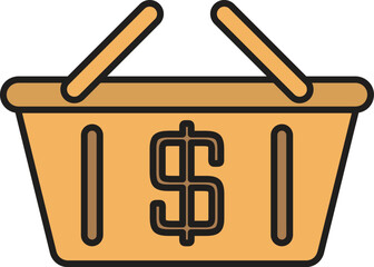 Dollar Icon Cash Coins Money Management Financial Growth Concept Design Vector Illustration