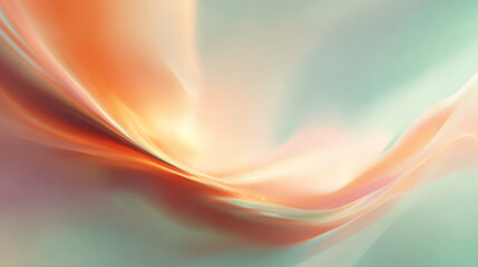 Obraz premium Abstract Pastel Swirl: Peach, Mint, and Cream Color Gradient Background Texture for Design Projects