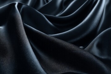 Fototapeta premium Closeup View Of Dark Gray Satin Fabric