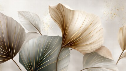 Abstract Floral Leaves Design Art Print