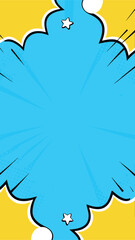 Abstract Comic Pop Art Explosion: Dynamic comic book explosion in yellow and blue, this illustration captures the explosive energy of a moment. The illustration, with its striking visuals.