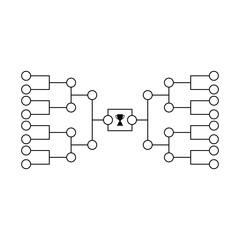 Blank 16-Team Tournament Bracket Vector Illustration, Single Elimination Playoff Chart, Tournament Schedule Template, Creative Sports Competition Design, Printable Bracket for Teams, Isolated Layout