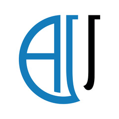 Au letter logo design, vector illustration.	