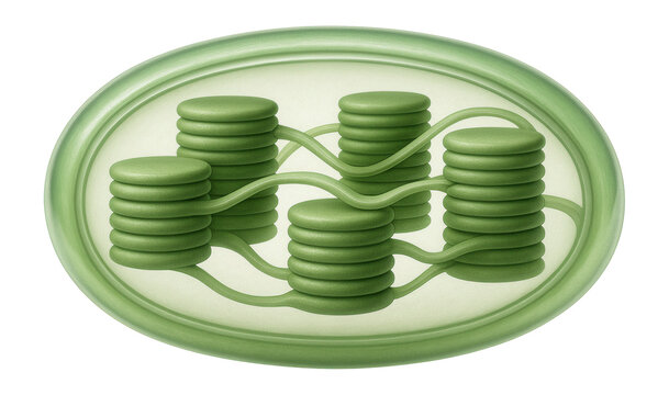 Chloroplast with granum formation and lamellae connections