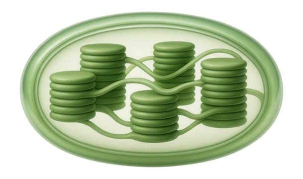 Chloroplast with granum formation and lamellae connections