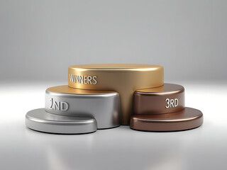 Gold and silver wedding rings displayed on a shiny podium with metallic and financial theme elements