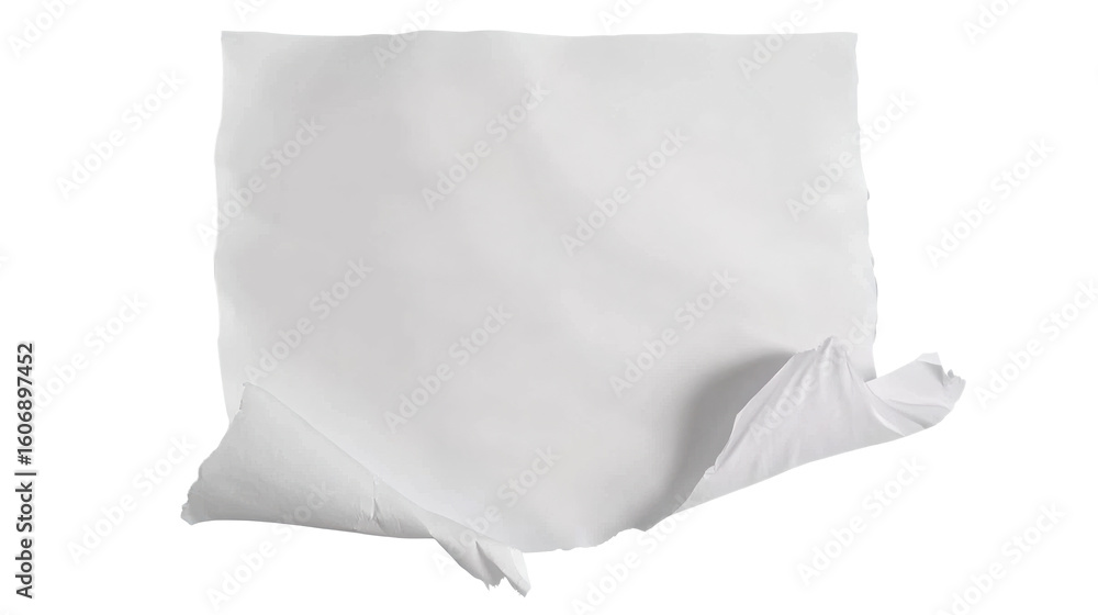 Canvas Prints crumpled white paper with torn edges on transparent background