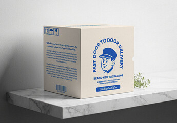 Square Carton Box Mockup