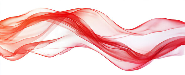 Red flowing fabric, isolated on a transparent background