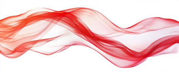 Red flowing fabric, isolated on a transparent background