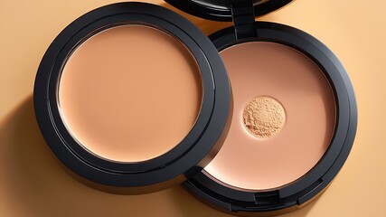 Compact makeup foundation with powder cosmetic beauty