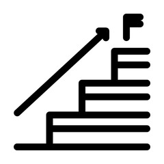 Road to Success Line Icon, Business Achievement